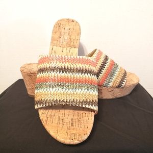 Michael by Michael Shannon Multicolored Cork Wedge Sandals Size 9M